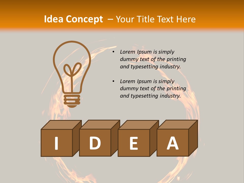 A Circle Of Fire With A Black Background PowerPoint Template