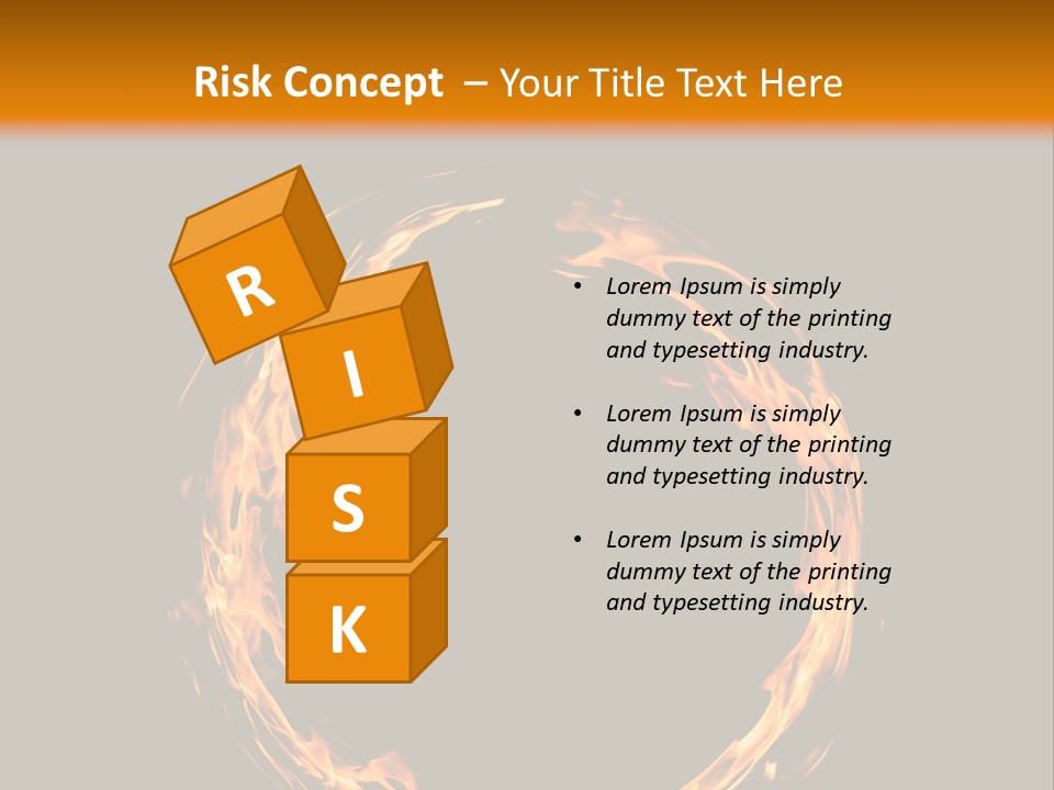 A Circle Of Fire With A Black Background PowerPoint Template