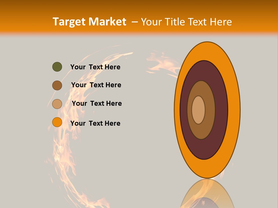 A Circle Of Fire With A Black Background PowerPoint Template