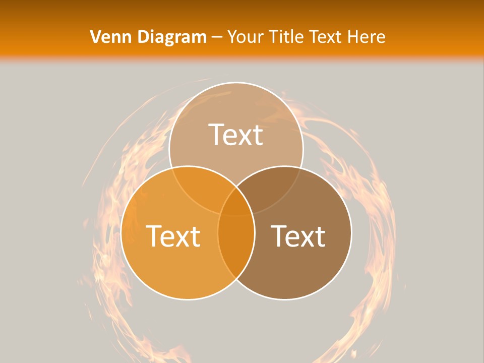 A Circle Of Fire With A Black Background PowerPoint Template