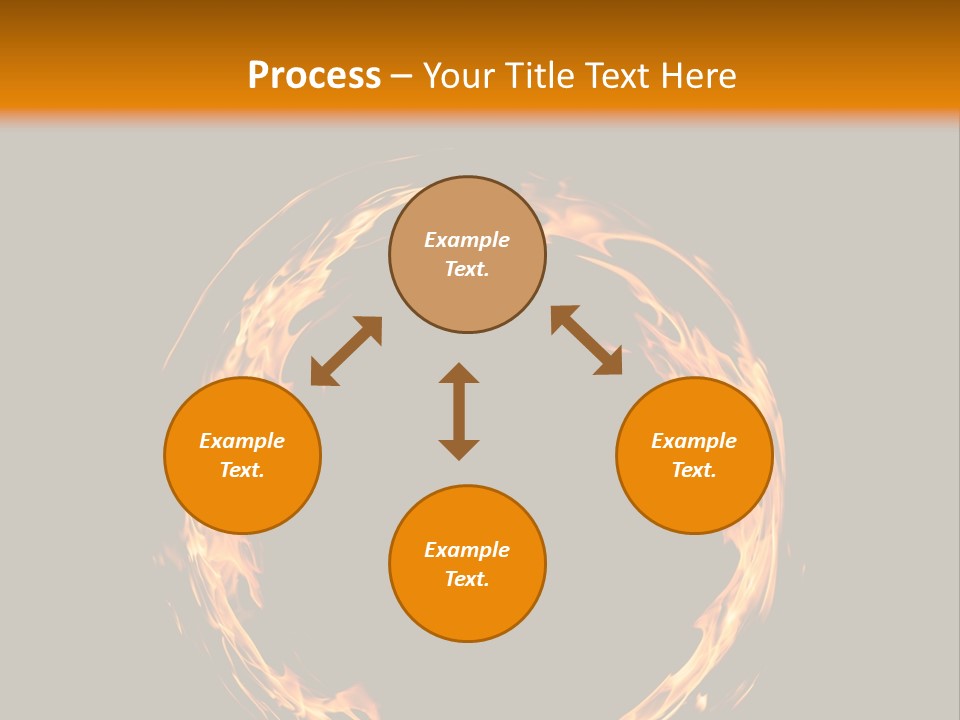 A Circle Of Fire With A Black Background PowerPoint Template
