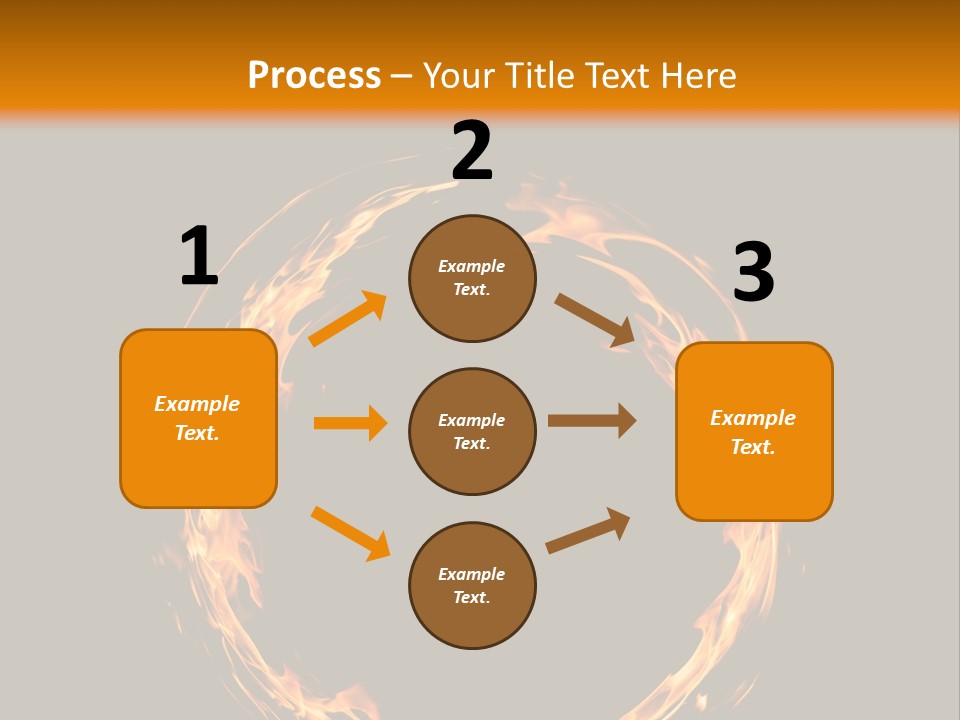 A Circle Of Fire With A Black Background PowerPoint Template