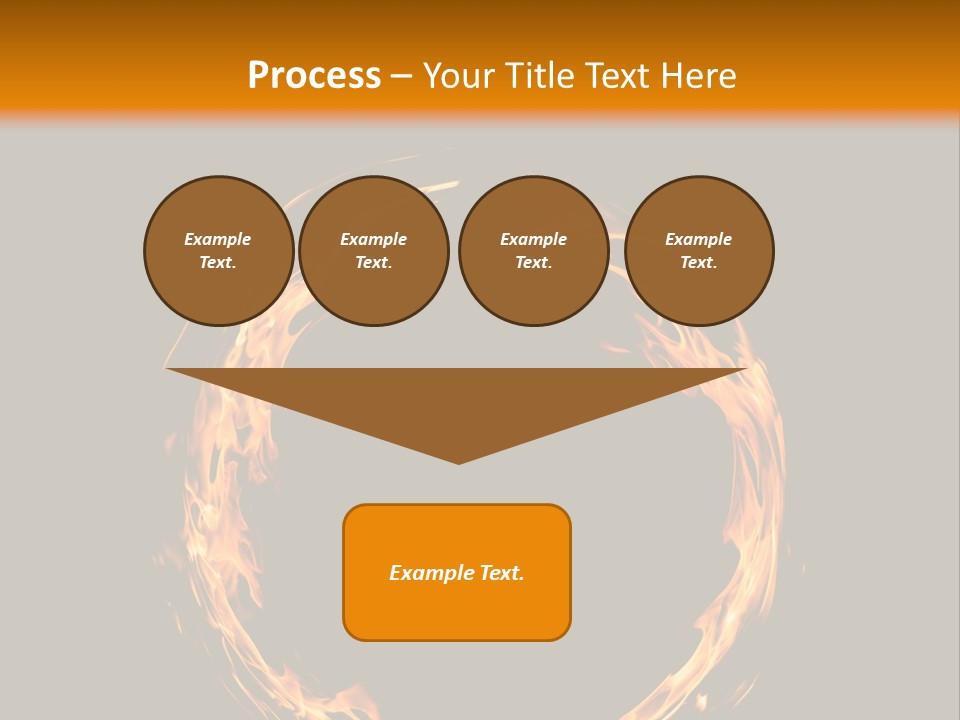 A Circle Of Fire With A Black Background PowerPoint Template