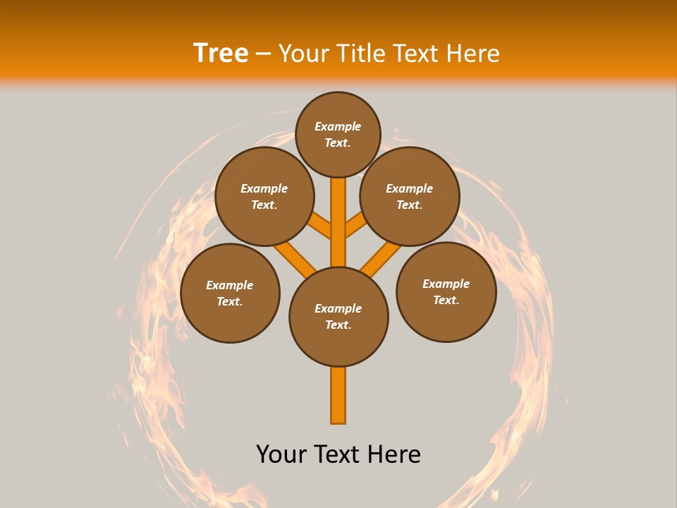 A Circle Of Fire With A Black Background PowerPoint Template
