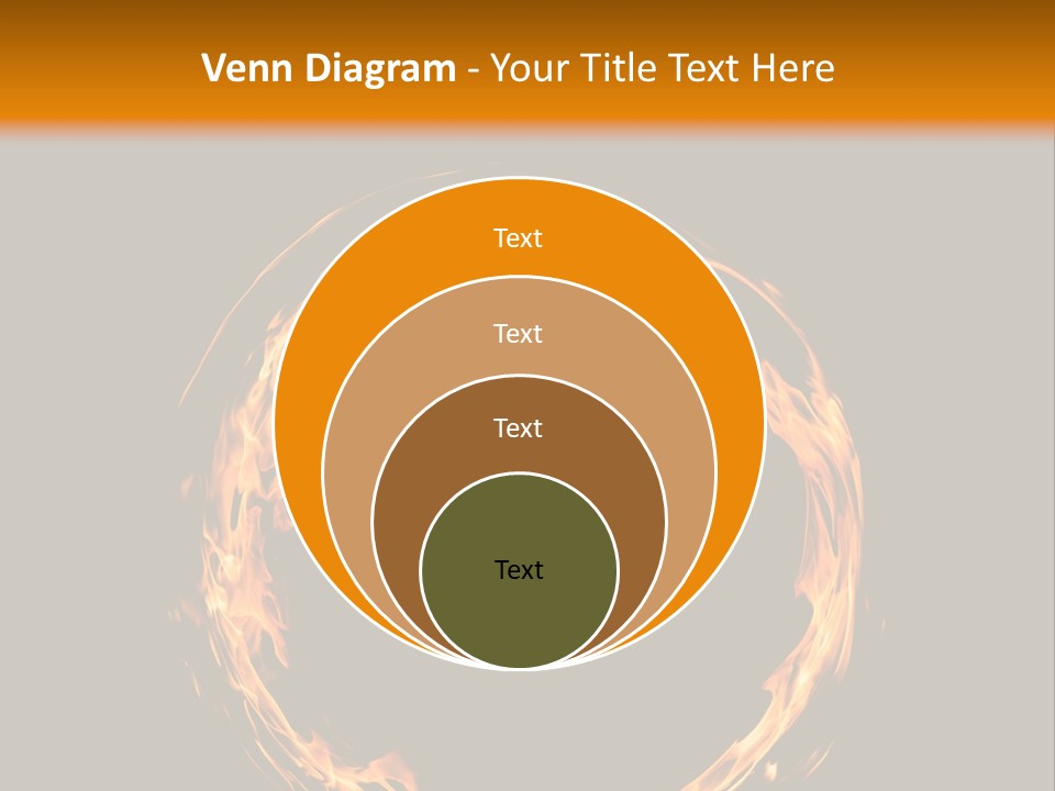 A Circle Of Fire With A Black Background PowerPoint Template