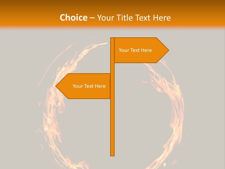 A Circle Of Fire With A Black Background PowerPoint Template