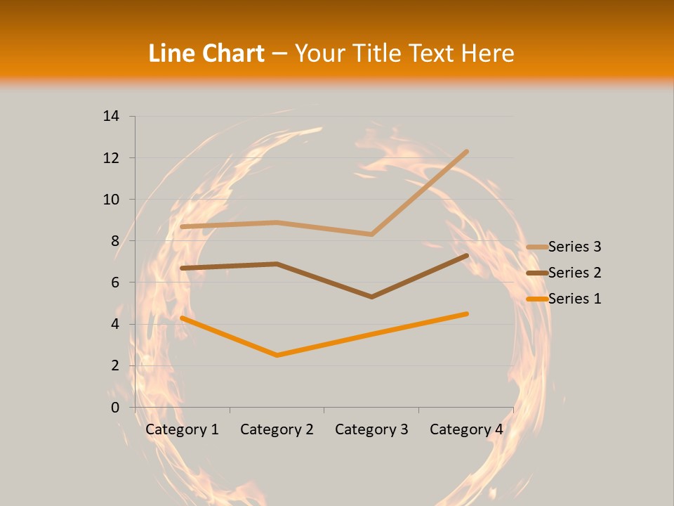 A Circle Of Fire With A Black Background PowerPoint Template
