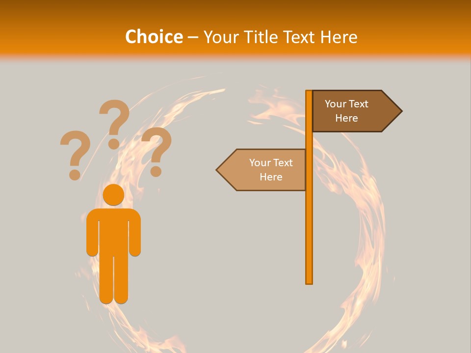 A Circle Of Fire With A Black Background PowerPoint Template
