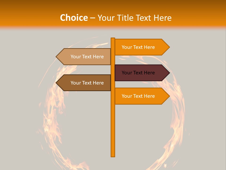 A Circle Of Fire With A Black Background PowerPoint Template