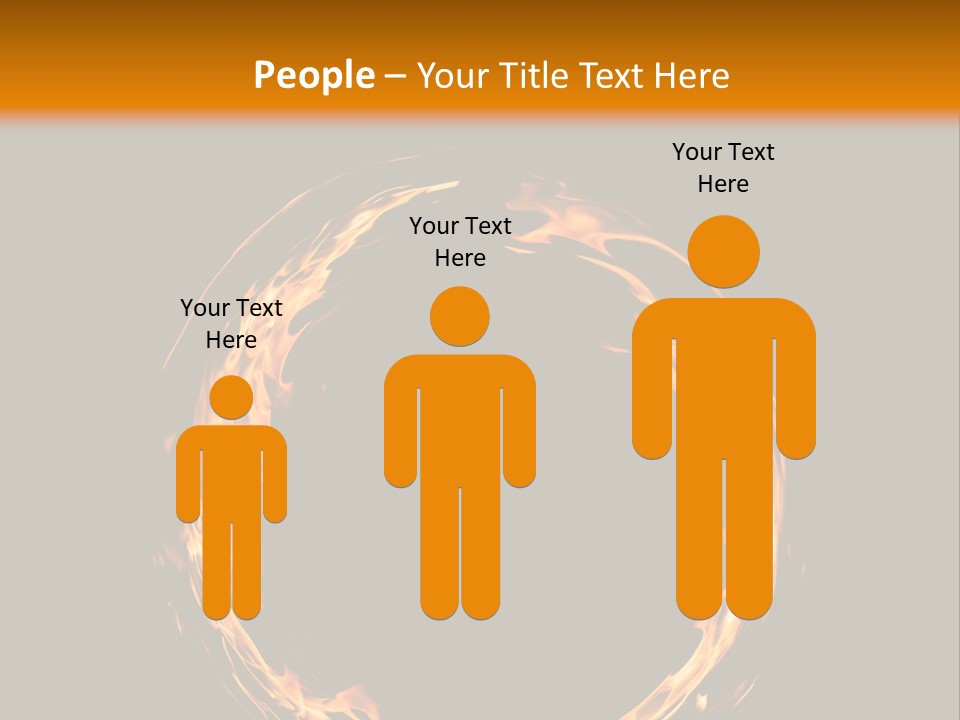 A Circle Of Fire With A Black Background PowerPoint Template