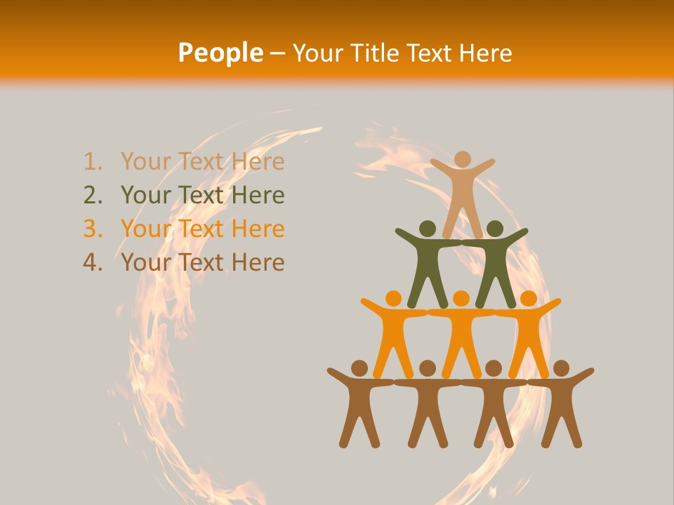 A Circle Of Fire With A Black Background PowerPoint Template
