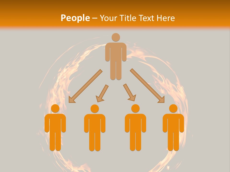 A Circle Of Fire With A Black Background PowerPoint Template