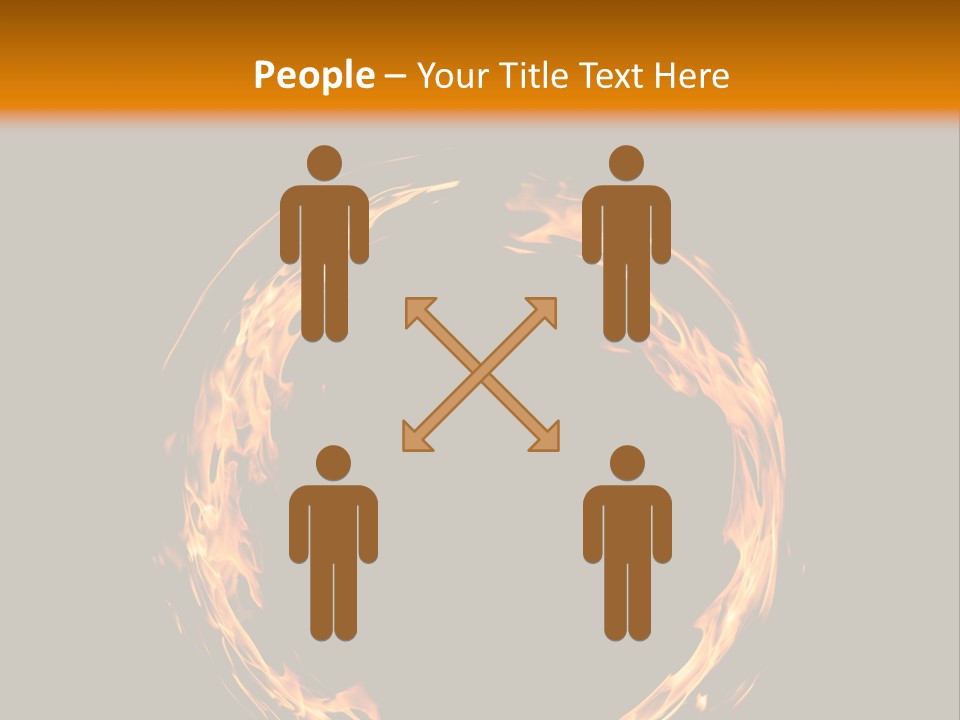 A Circle Of Fire With A Black Background PowerPoint Template