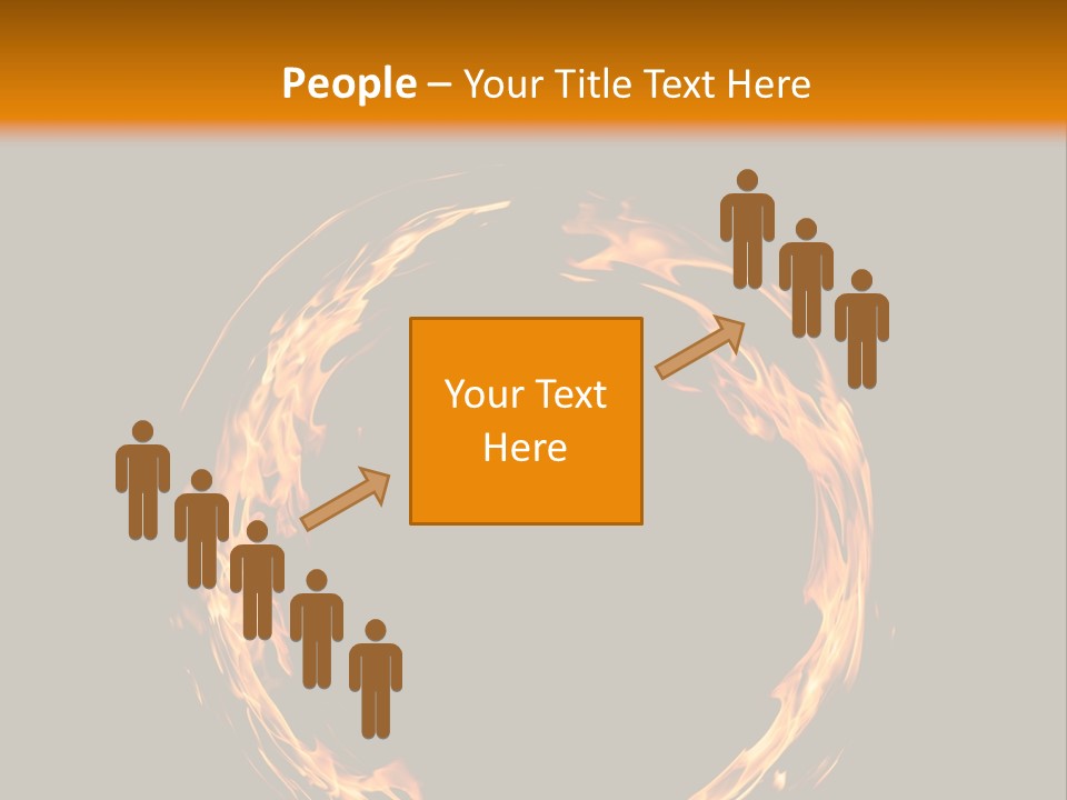 A Circle Of Fire With A Black Background PowerPoint Template