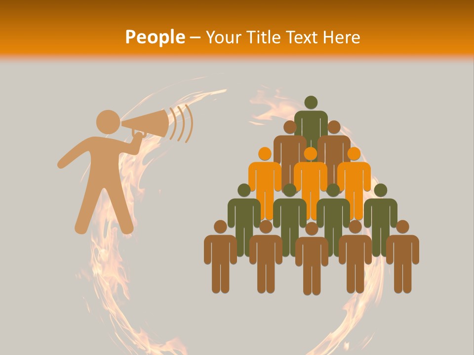 A Circle Of Fire With A Black Background PowerPoint Template