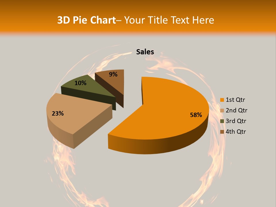 A Circle Of Fire With A Black Background PowerPoint Template