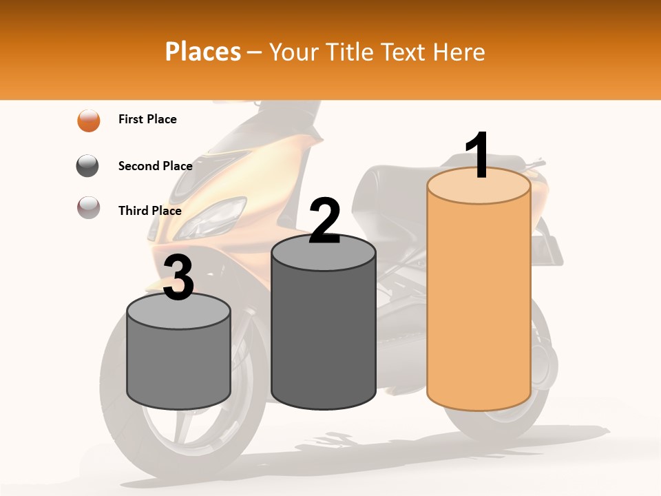 A Yellow And Black Motor Scooter Is Shown PowerPoint Template