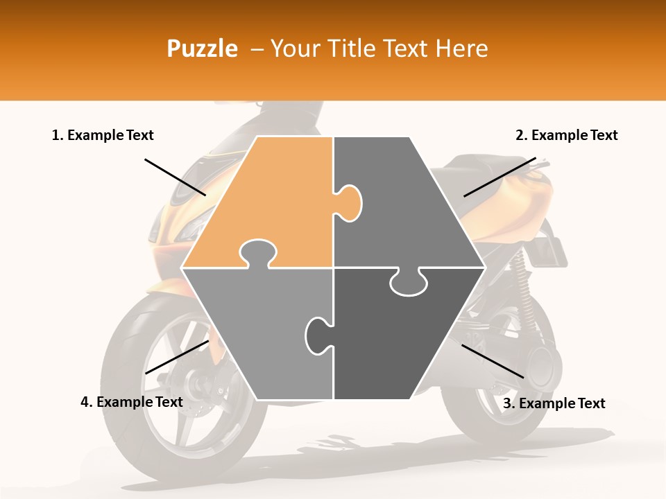 A Yellow And Black Motor Scooter Is Shown PowerPoint Template