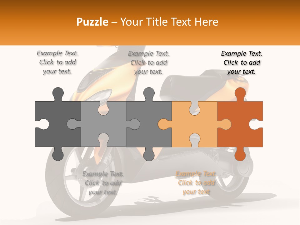 A Yellow And Black Motor Scooter Is Shown PowerPoint Template