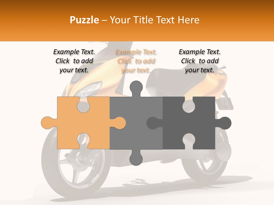 A Yellow And Black Motor Scooter Is Shown PowerPoint Template