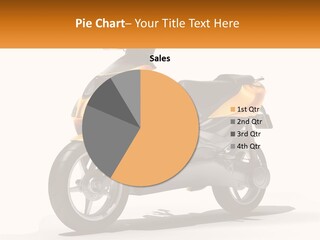 A Yellow And Black Motor Scooter Is Shown PowerPoint Template