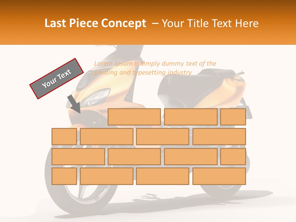 A Yellow And Black Motor Scooter Is Shown PowerPoint Template