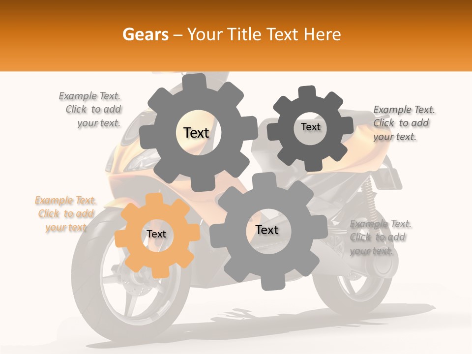 A Yellow And Black Motor Scooter Is Shown PowerPoint Template