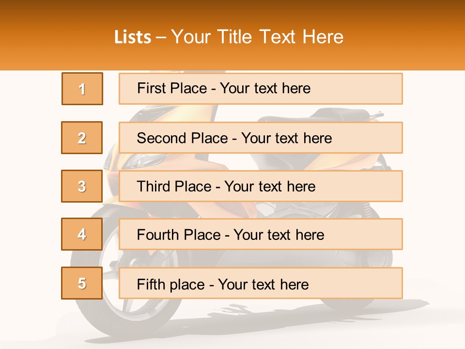 A Yellow And Black Motor Scooter Is Shown PowerPoint Template