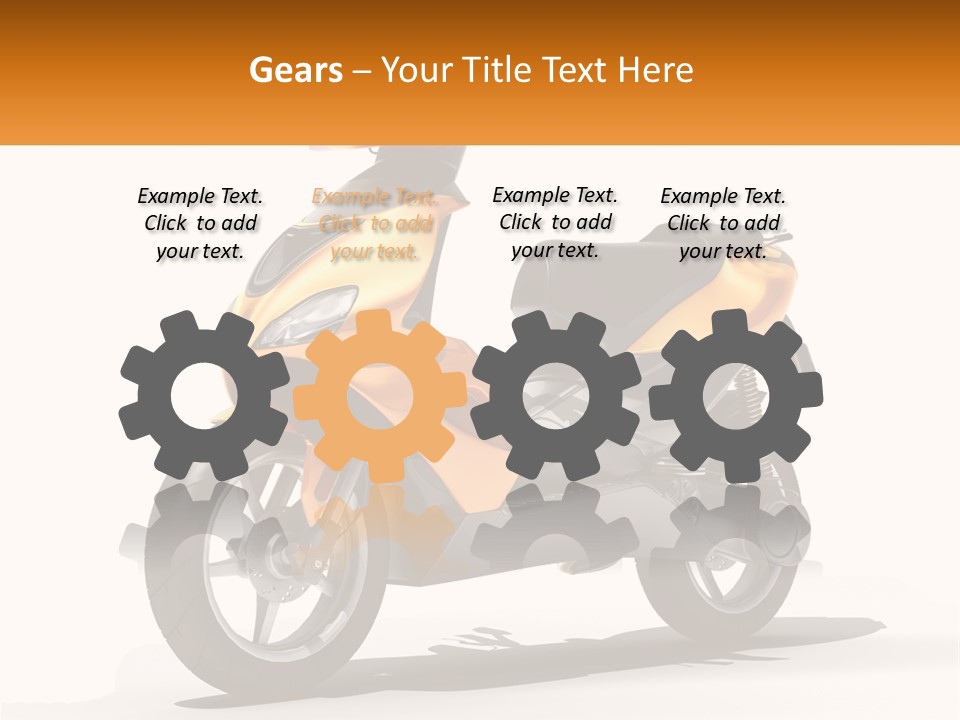 A Yellow And Black Motor Scooter Is Shown PowerPoint Template