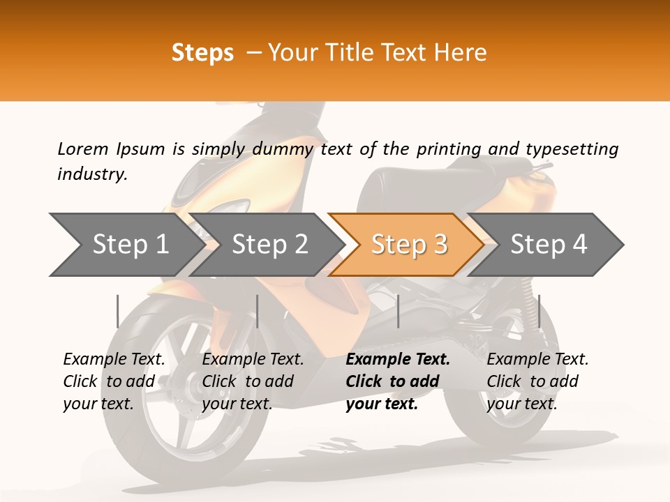A Yellow And Black Motor Scooter Is Shown PowerPoint Template