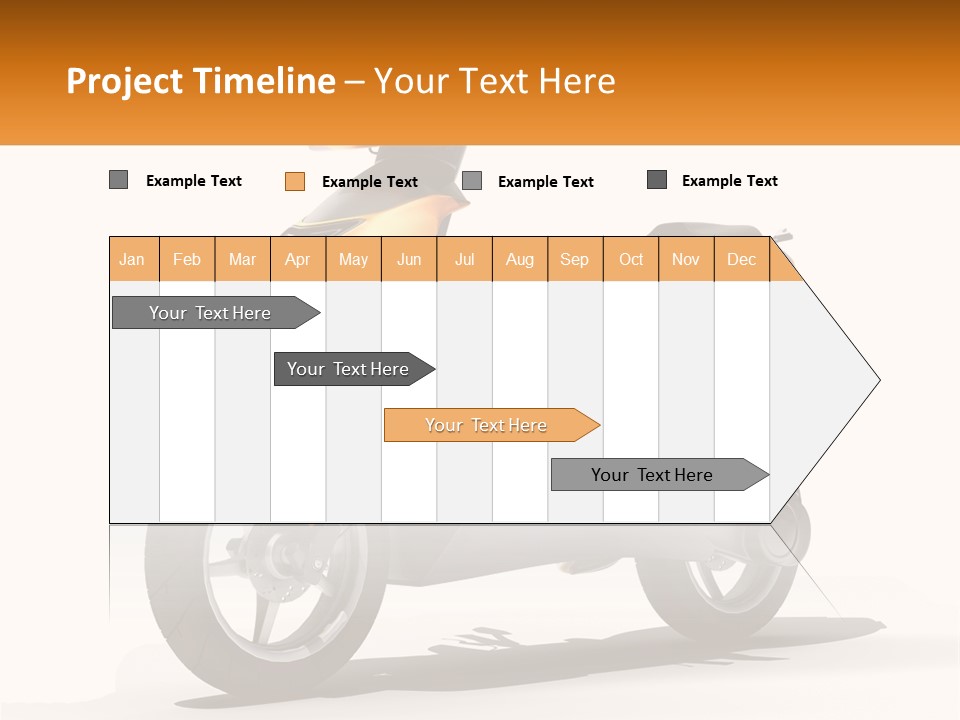 A Yellow And Black Motor Scooter Is Shown PowerPoint Template