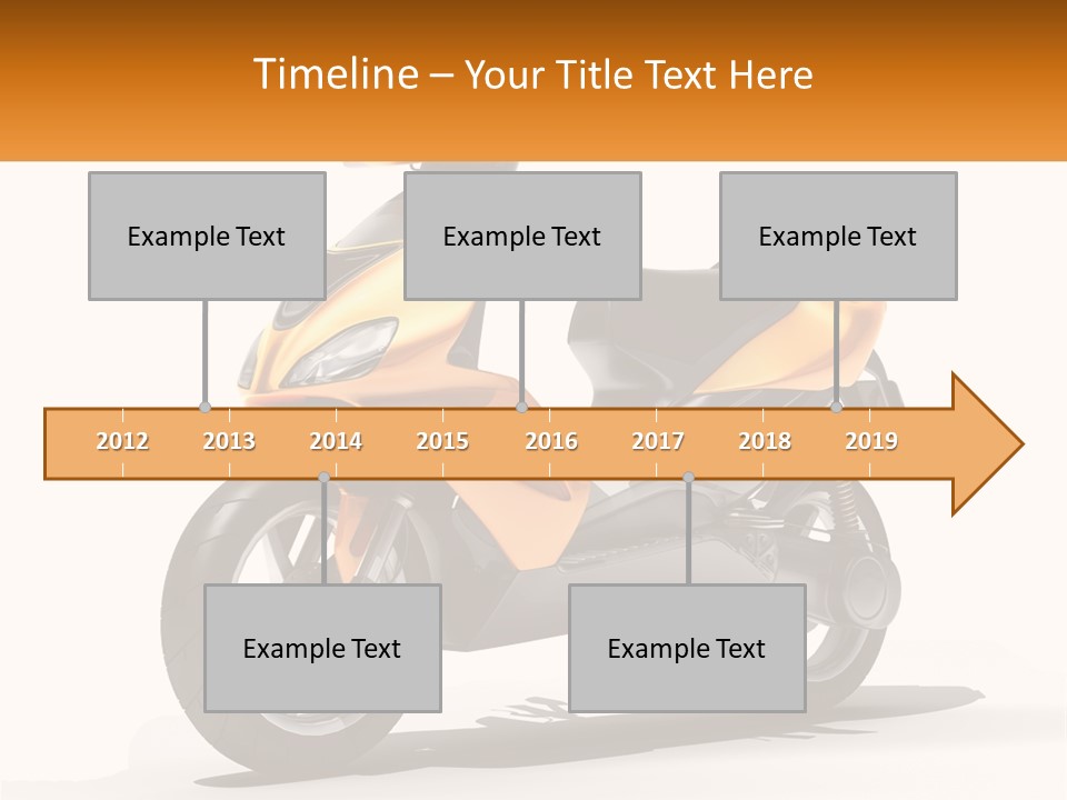 A Yellow And Black Motor Scooter Is Shown PowerPoint Template