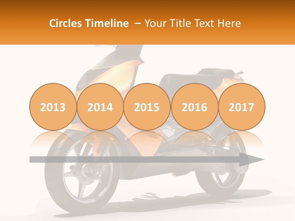 A Yellow And Black Motor Scooter Is Shown PowerPoint Template