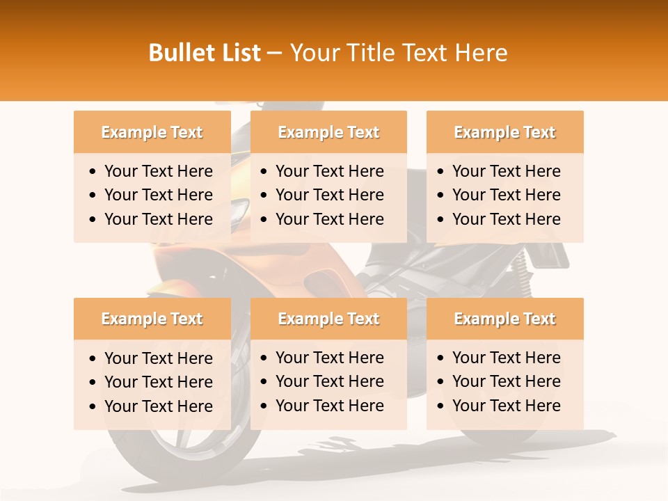 A Yellow And Black Motor Scooter Is Shown PowerPoint Template