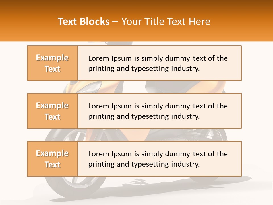 A Yellow And Black Motor Scooter Is Shown PowerPoint Template