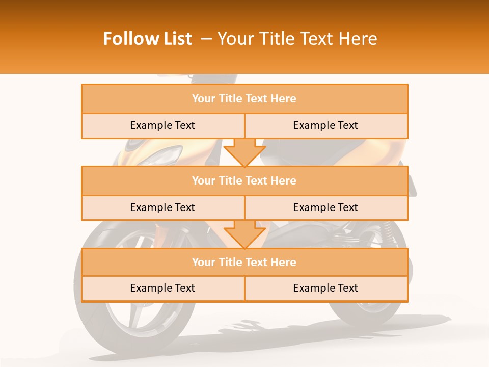 A Yellow And Black Motor Scooter Is Shown PowerPoint Template