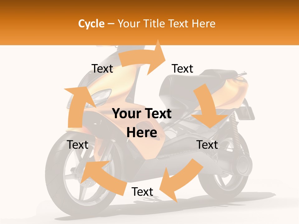 A Yellow And Black Motor Scooter Is Shown PowerPoint Template