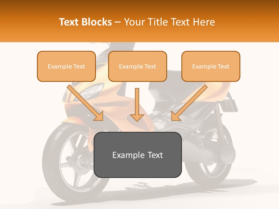 A Yellow And Black Motor Scooter Is Shown PowerPoint Template