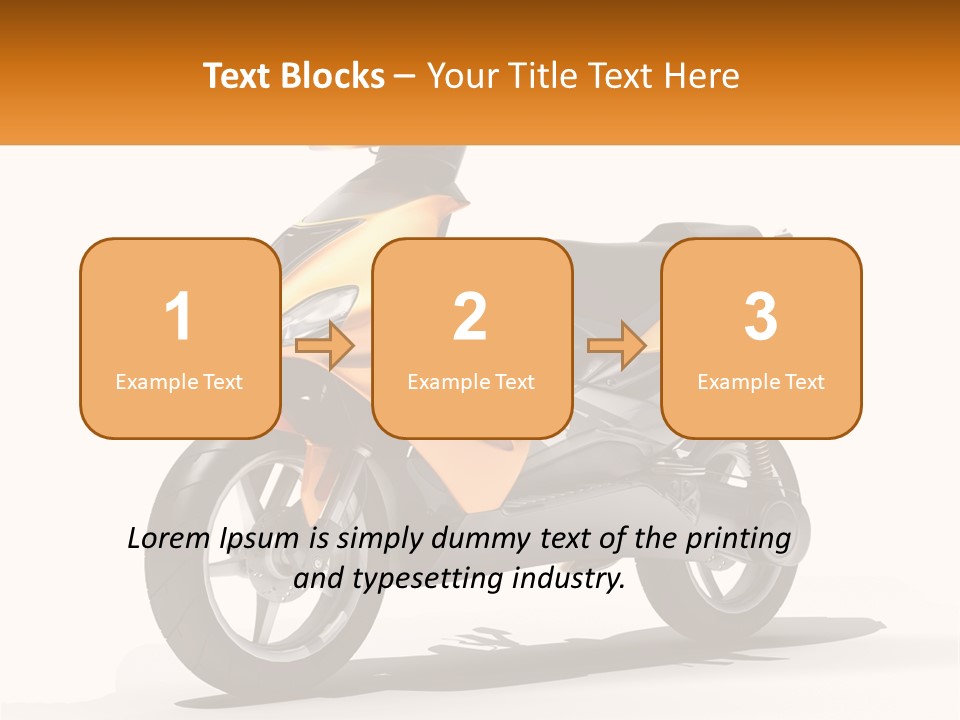 A Yellow And Black Motor Scooter Is Shown PowerPoint Template