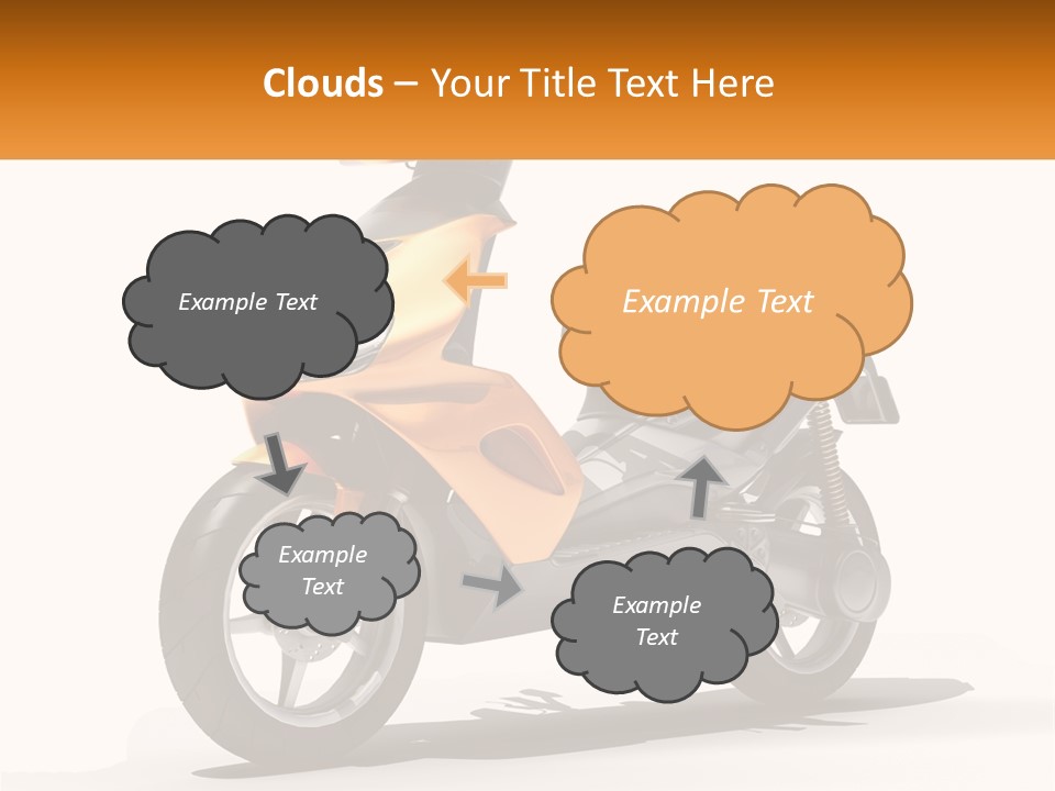 A Yellow And Black Motor Scooter Is Shown PowerPoint Template