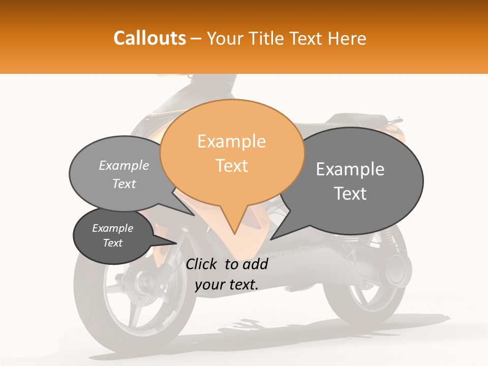 A Yellow And Black Motor Scooter Is Shown PowerPoint Template