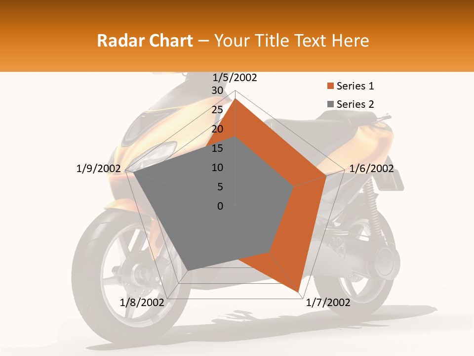 A Yellow And Black Motor Scooter Is Shown PowerPoint Template