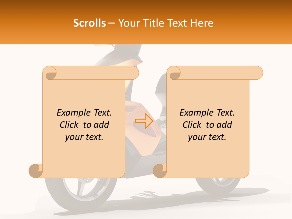 A Yellow And Black Motor Scooter Is Shown PowerPoint Template