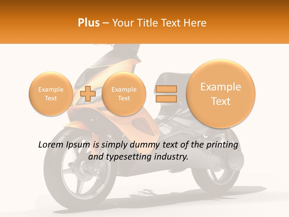 A Yellow And Black Motor Scooter Is Shown PowerPoint Template