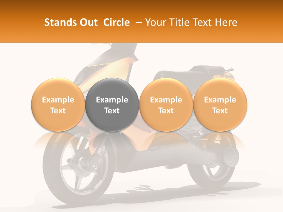 A Yellow And Black Motor Scooter Is Shown PowerPoint Template