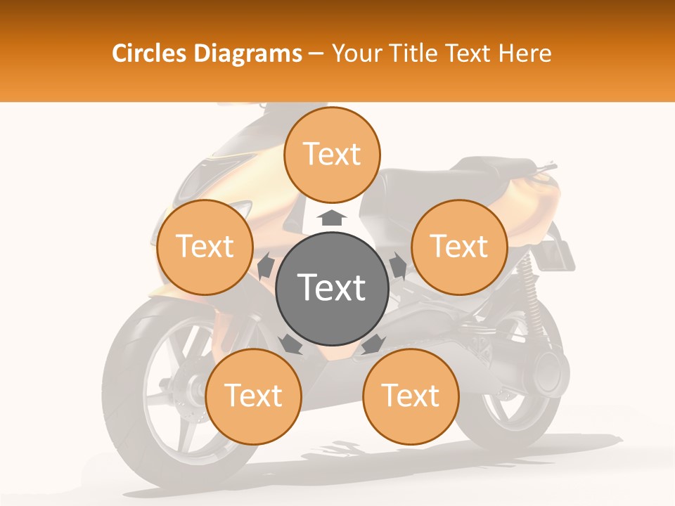 A Yellow And Black Motor Scooter Is Shown PowerPoint Template