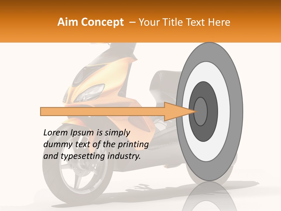 A Yellow And Black Motor Scooter Is Shown PowerPoint Template