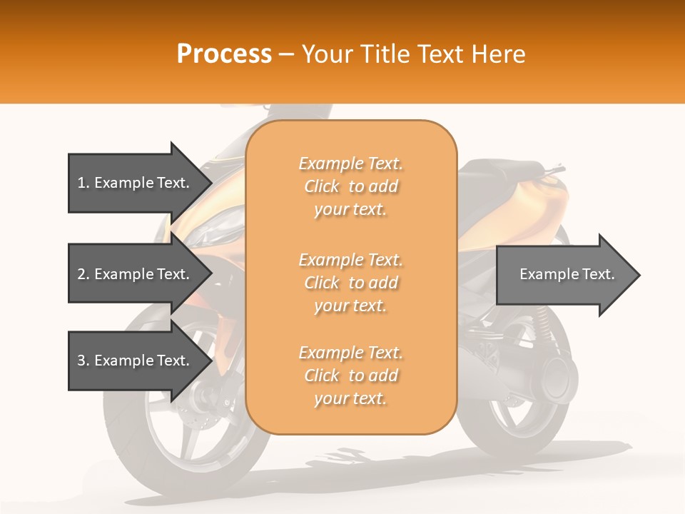A Yellow And Black Motor Scooter Is Shown PowerPoint Template