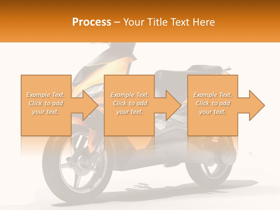 A Yellow And Black Motor Scooter Is Shown PowerPoint Template
