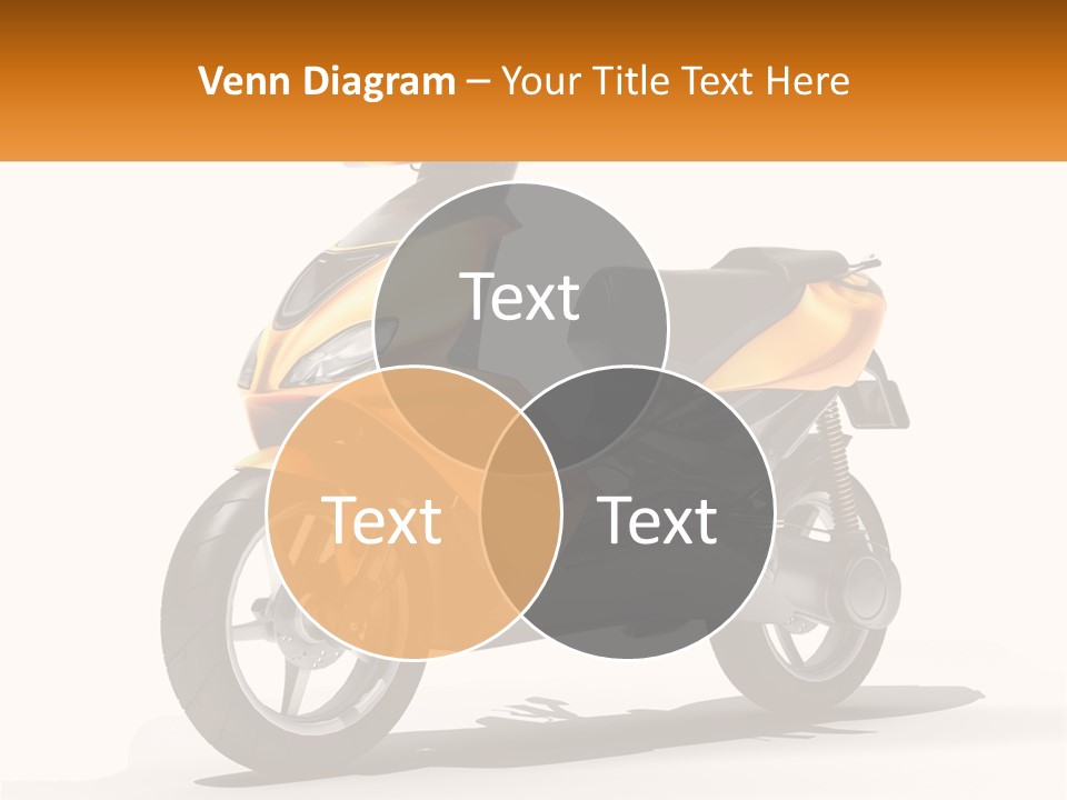 A Yellow And Black Motor Scooter Is Shown PowerPoint Template